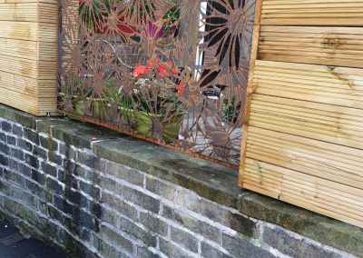 image of decked garden at blubells cottage in Huddersfield