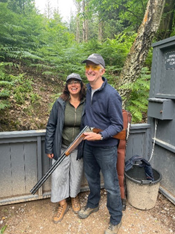 Owners of Plover Cottage clay pigeon shooting