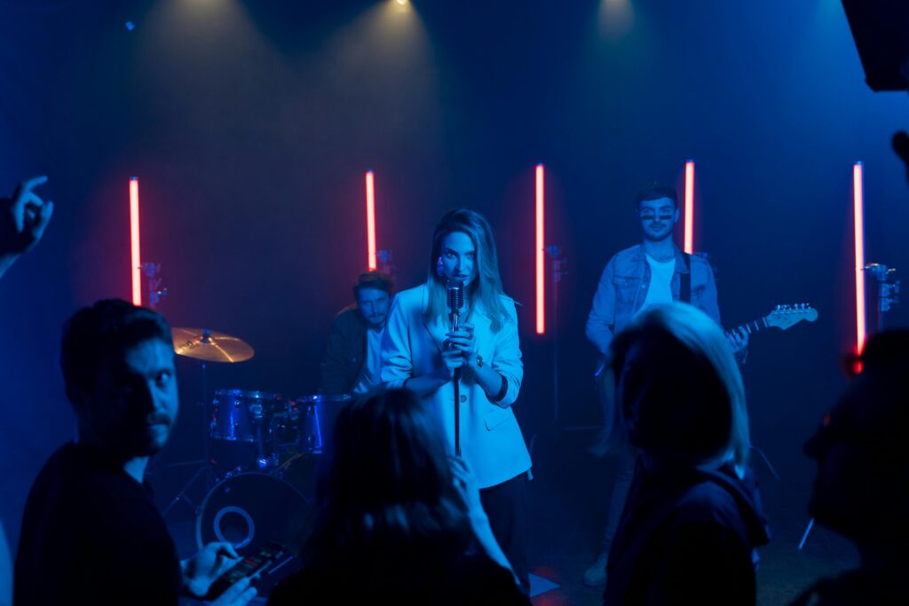 Band performing on stage